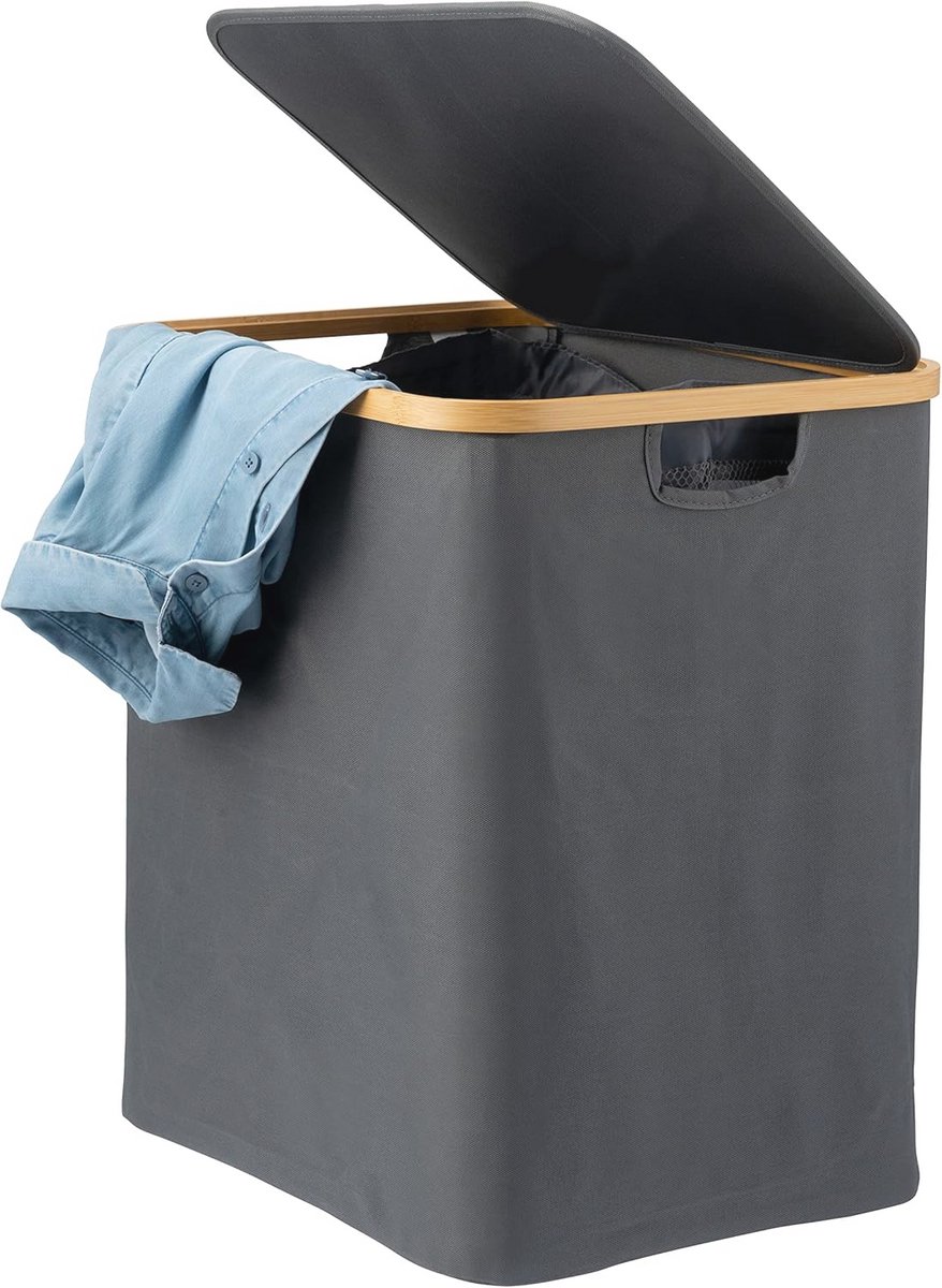 Wasverzamelaar met uitneembare waszak en deksel - 60 liter