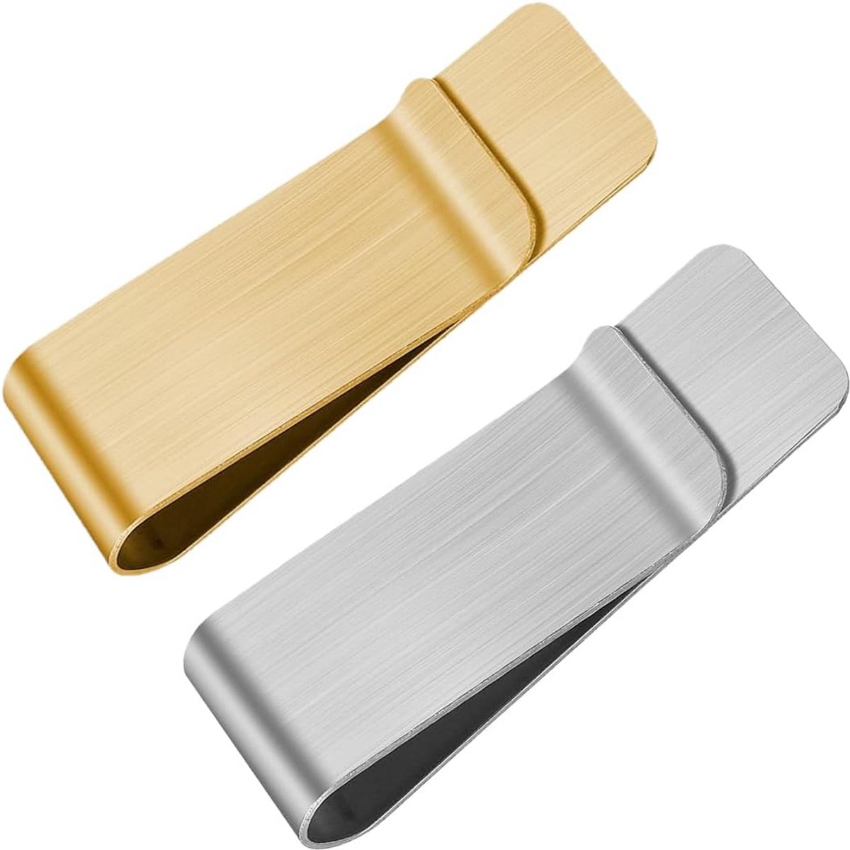 2 Stuks Metalen Geldklem Roestvrij Staal Zilver Draagbaar