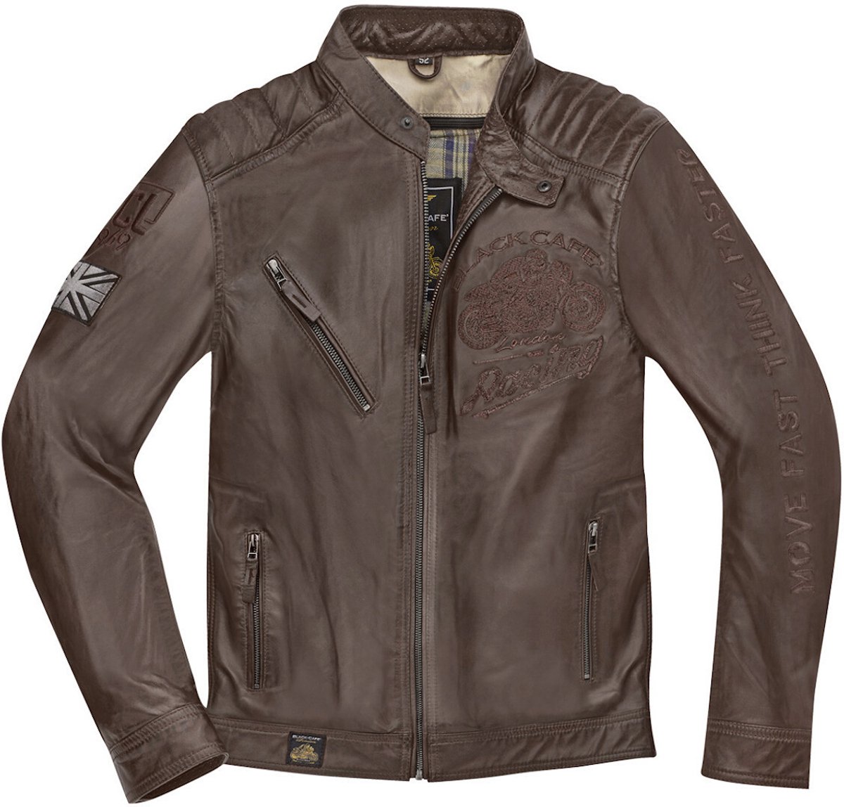 Black-Cafe London Tokio Bruin Leren Motorjas - Jas