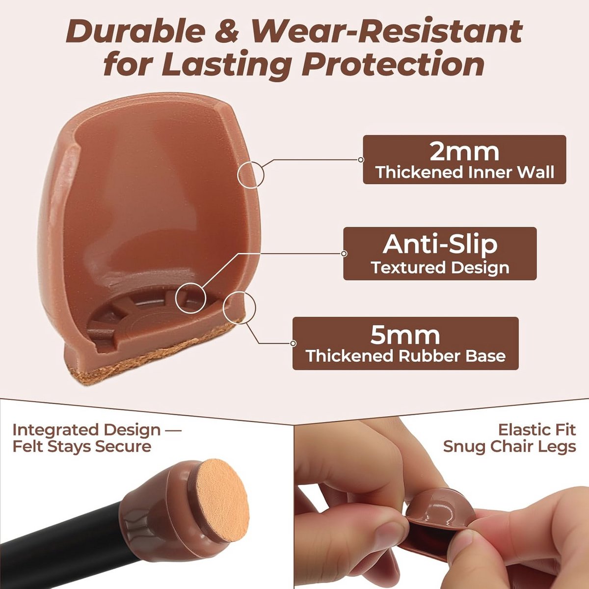 Vloerbeschermers voor Stoelpoten - 24 Stuks - Antislip en Krasbestendig - Ronde Pads voor 15-20 mm Diameter