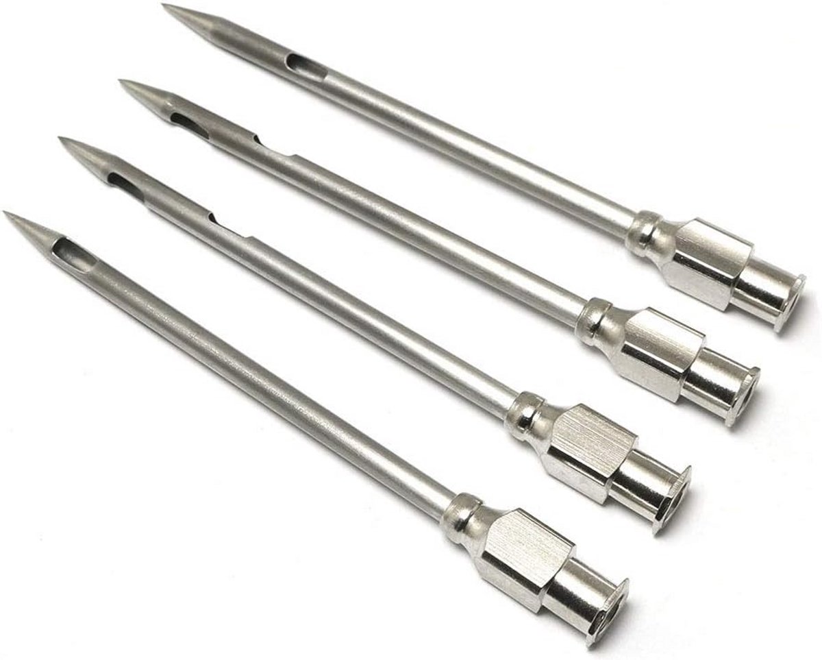 4 Stuks Injectienaald Voor Barbecue - Roestvrij Stalen Marinade Injector