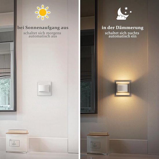 Nachtlampje met Dusk Sensor en LED - Verstelbare Felheid voor Kinderkamer, Badkamer, Trap, Keuken - 2 Stuks — afbeelding 4