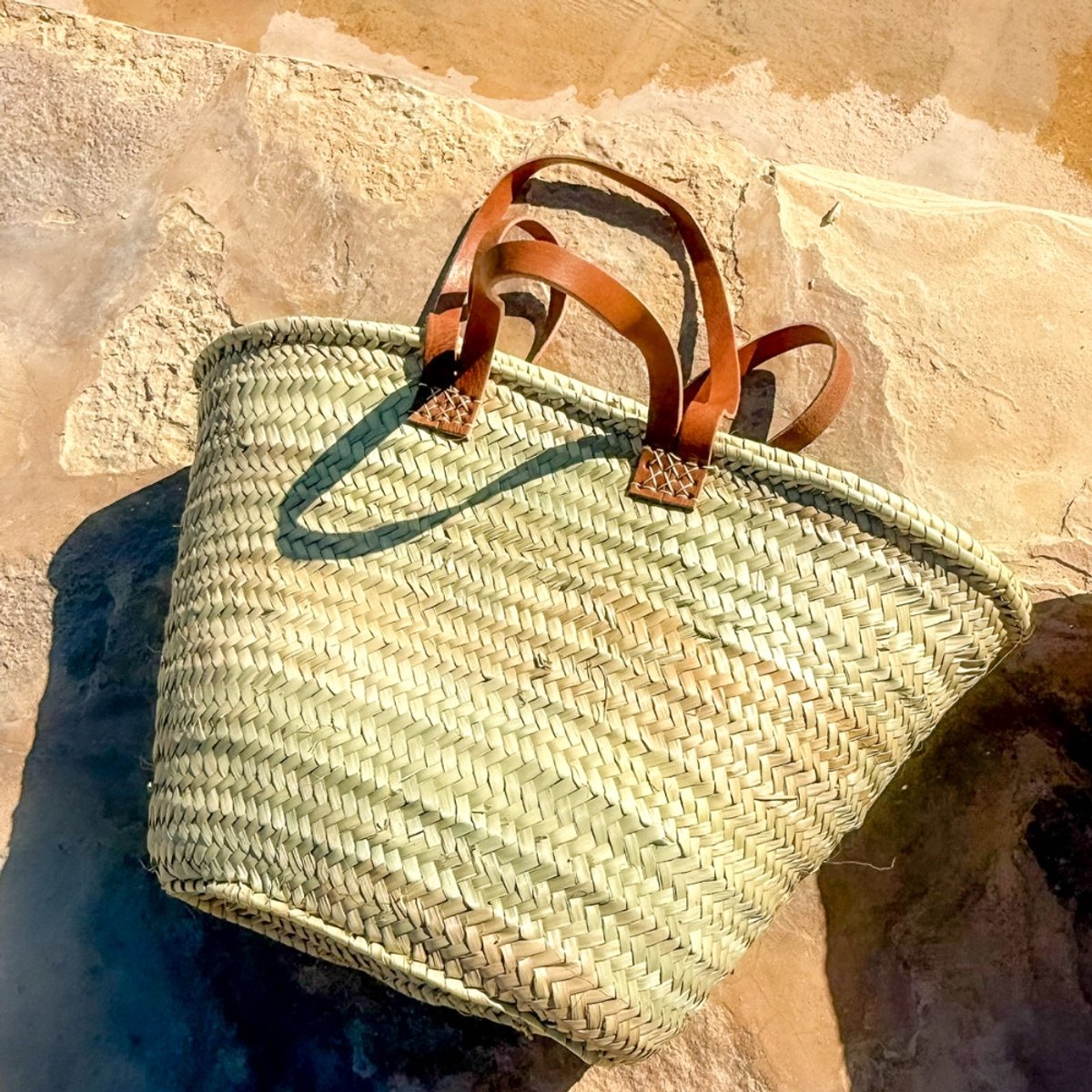 Bohemida - Bohemian Large Handgevlochten Dames Rieten Basic Shopper - Hand & Schouder -Strandtas