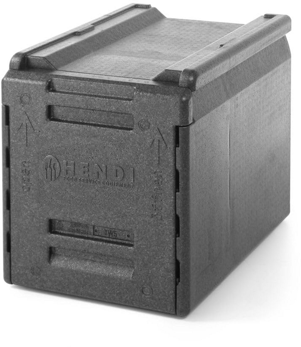 Thermobox 66L 5 Vakken 65mm Tussengids GN 1/1 Koelbox Isolatiebox Afneembare Deur Extra Hoge Stapelranden Geschikt voor Euro Pallets 600x400x(H)490mm HDPE