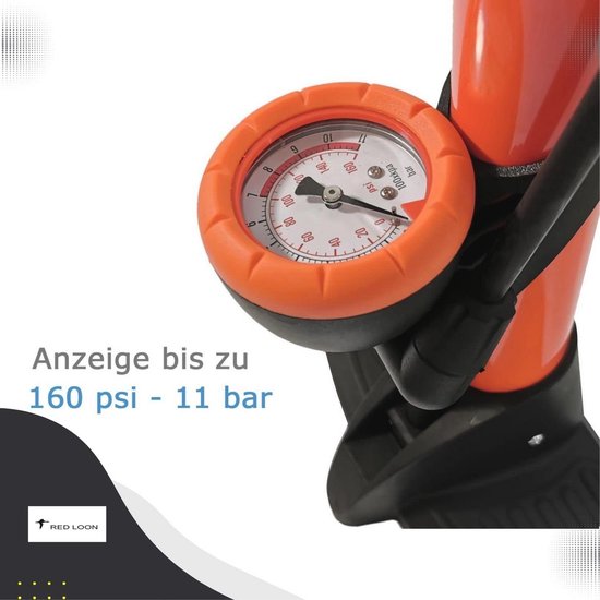 Staande Fietspomp met Manometer - Hoge Druk Voetpomp voor Alle Ventielen — afbeelding 5