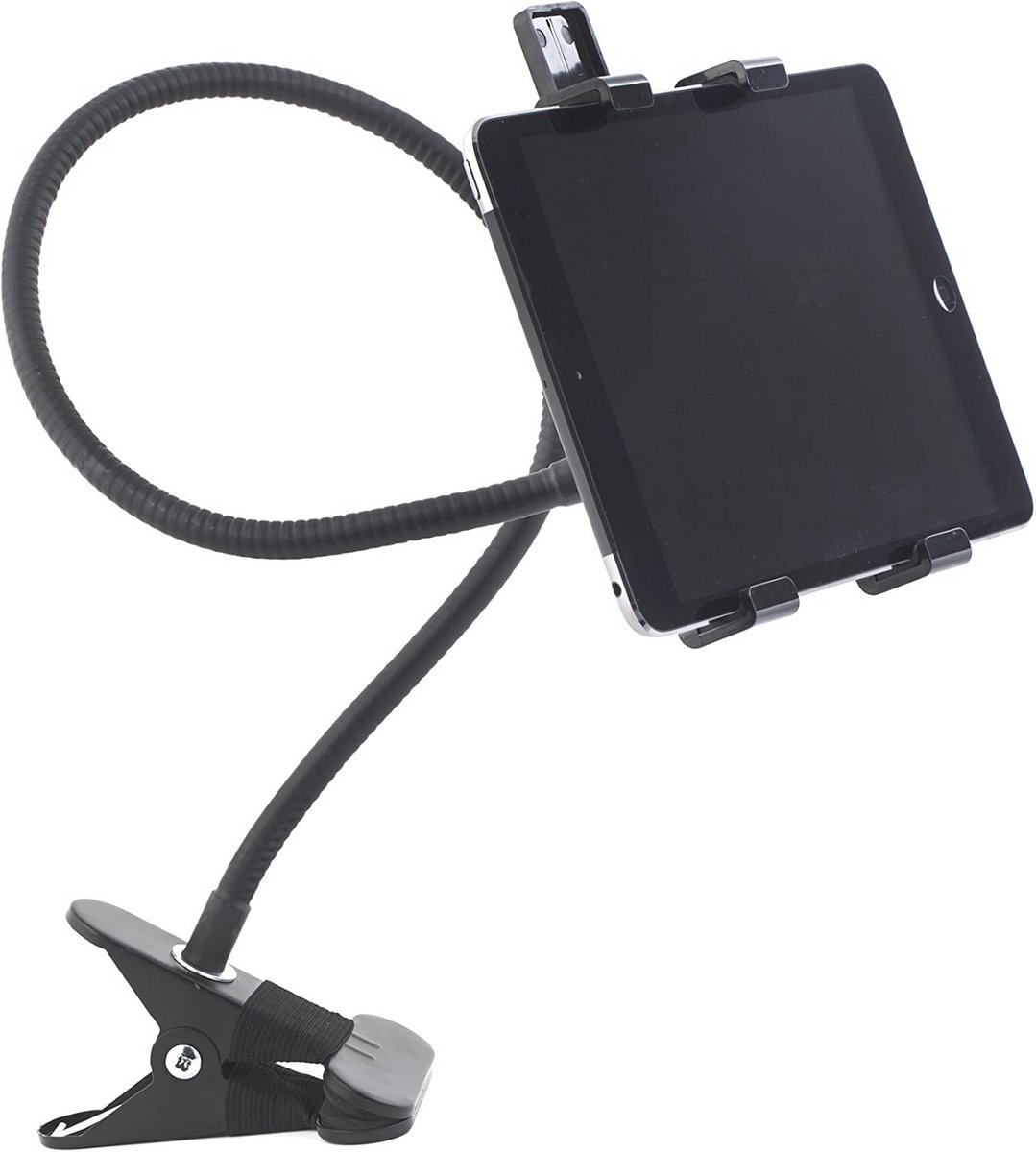 Verstelbare Tablet Houder - Lange Zwanenhals, 360 Graden Rotatie - Zwart