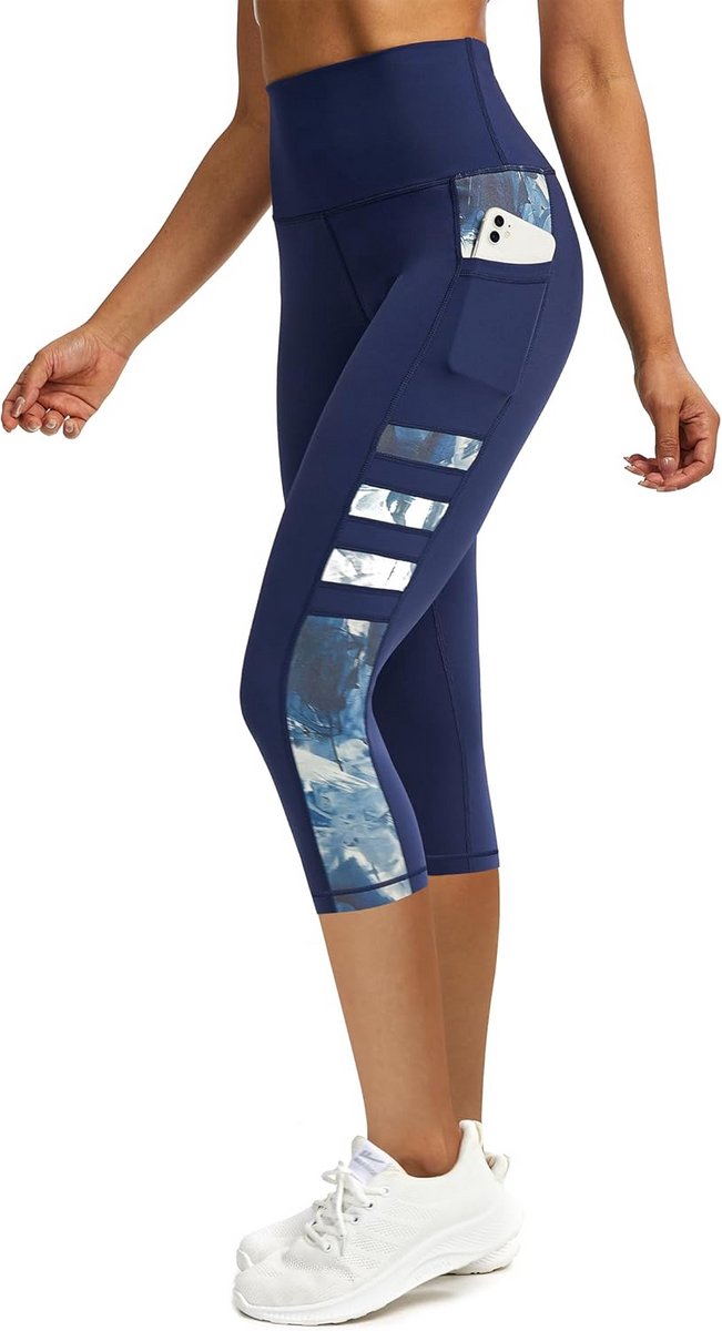 Ondoorzichtige Sportlegging Dames 3/4 met Hoge Taille en Zakken voor Fitness en Hardlopen — afbeelding 2