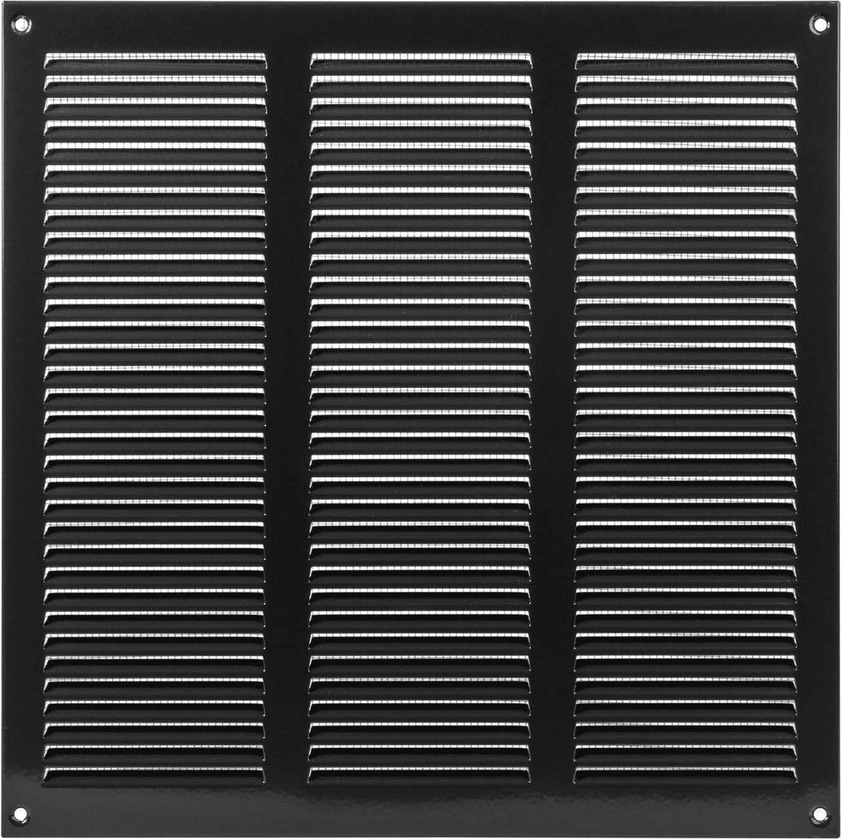 12" x 12" inch zwart metalen ventilatierooster - Heavy-Duty HVAC-ventilatieregister voor wand- of plafondverwarming