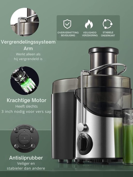 SNJY® Sapcentrifuge - Blender To Go - Mini Blender - 220 V - Zwart/Zilver van SNJY — afbeelding 5