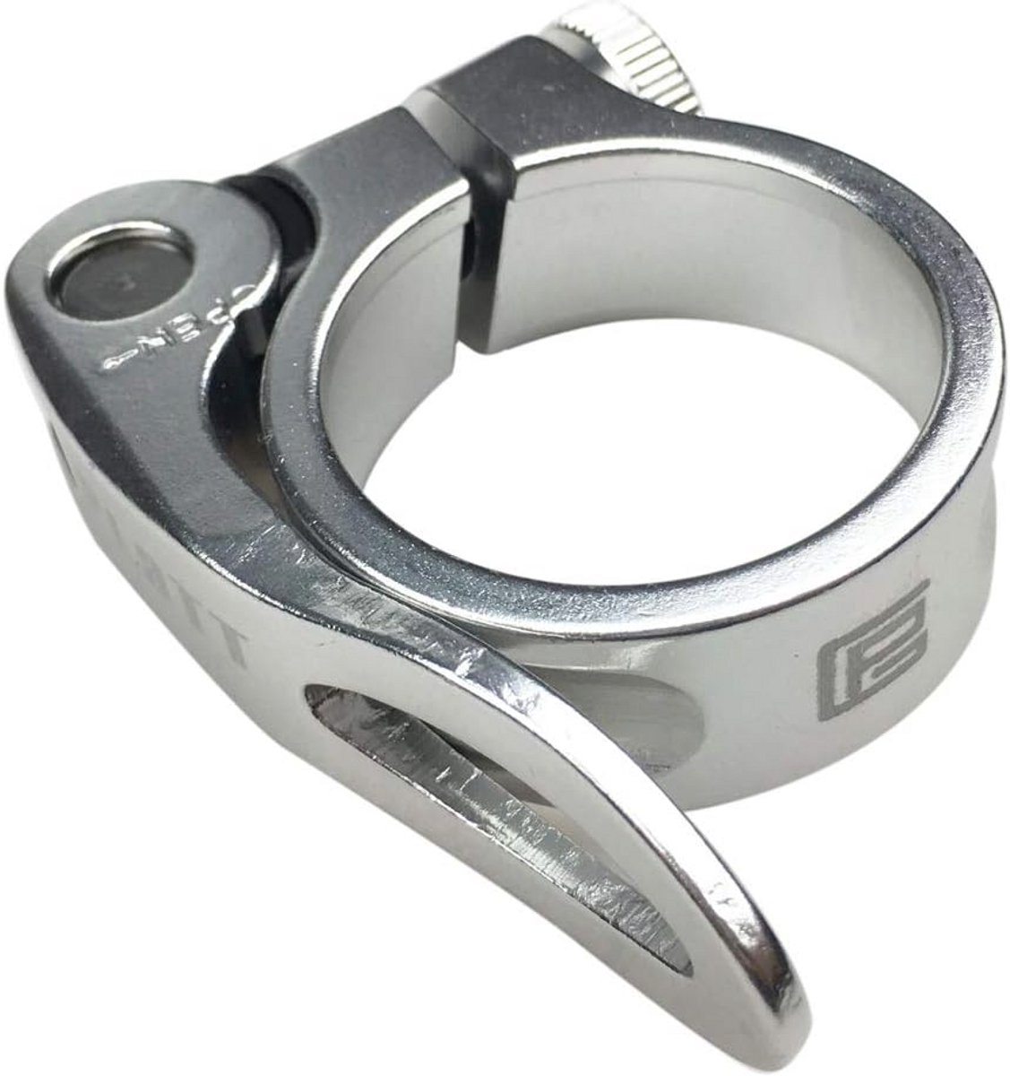 Fietszadelklem met snelspanner in aluminium, verstelbaar 28,6/31,8/34,9 mm