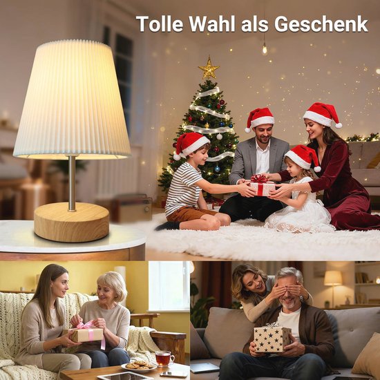 Dimbare Nachtlamp met Aanraakbediening - Minimalistische Tafellamp met 3 Helderheidsniveaus voor Leesruimte en Woonkamer van Merkloos — afbeelding 2