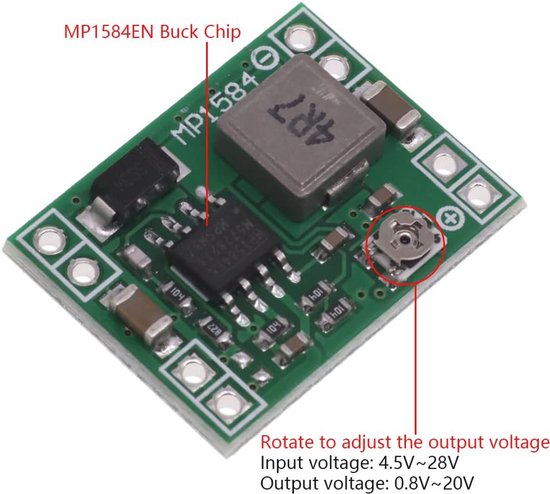 Lot De 10 Modules Convertisseurs Abaisseurs DC-DC MP1584EN 3A - Réglable 4.5-28V Vers 0.8-20V - Petit Format