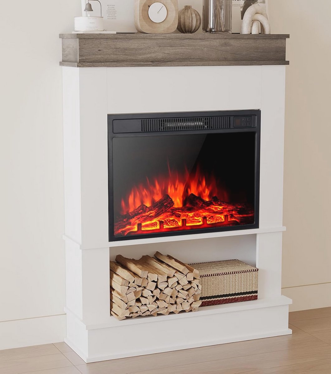 Elektrische open haard met afstandsbediening en realistisch vlameffect - 58,4 cm (23 inch)