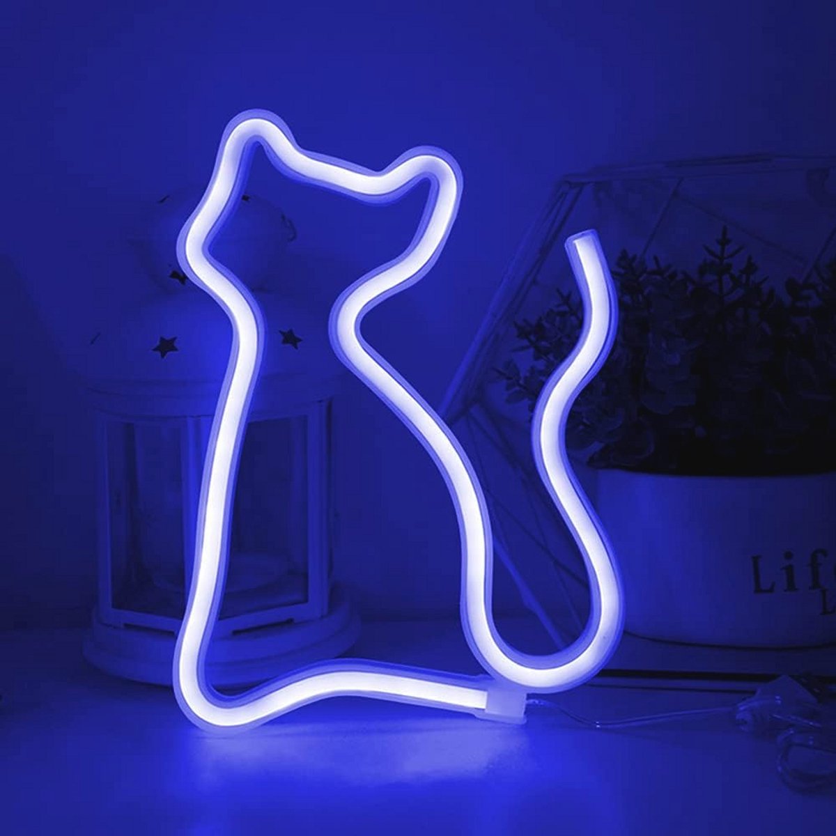 Neon Lichten LED Kat Wandlamp voor Kinderen en Decoratie - Nachtverlichting voor Thuis en 