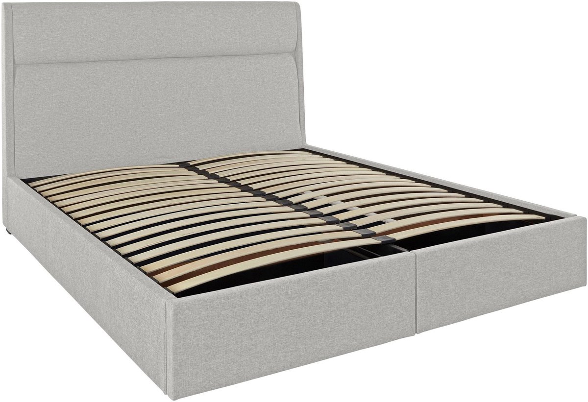 Aztec| Bed 180x200 cm in stof lichtgrijs