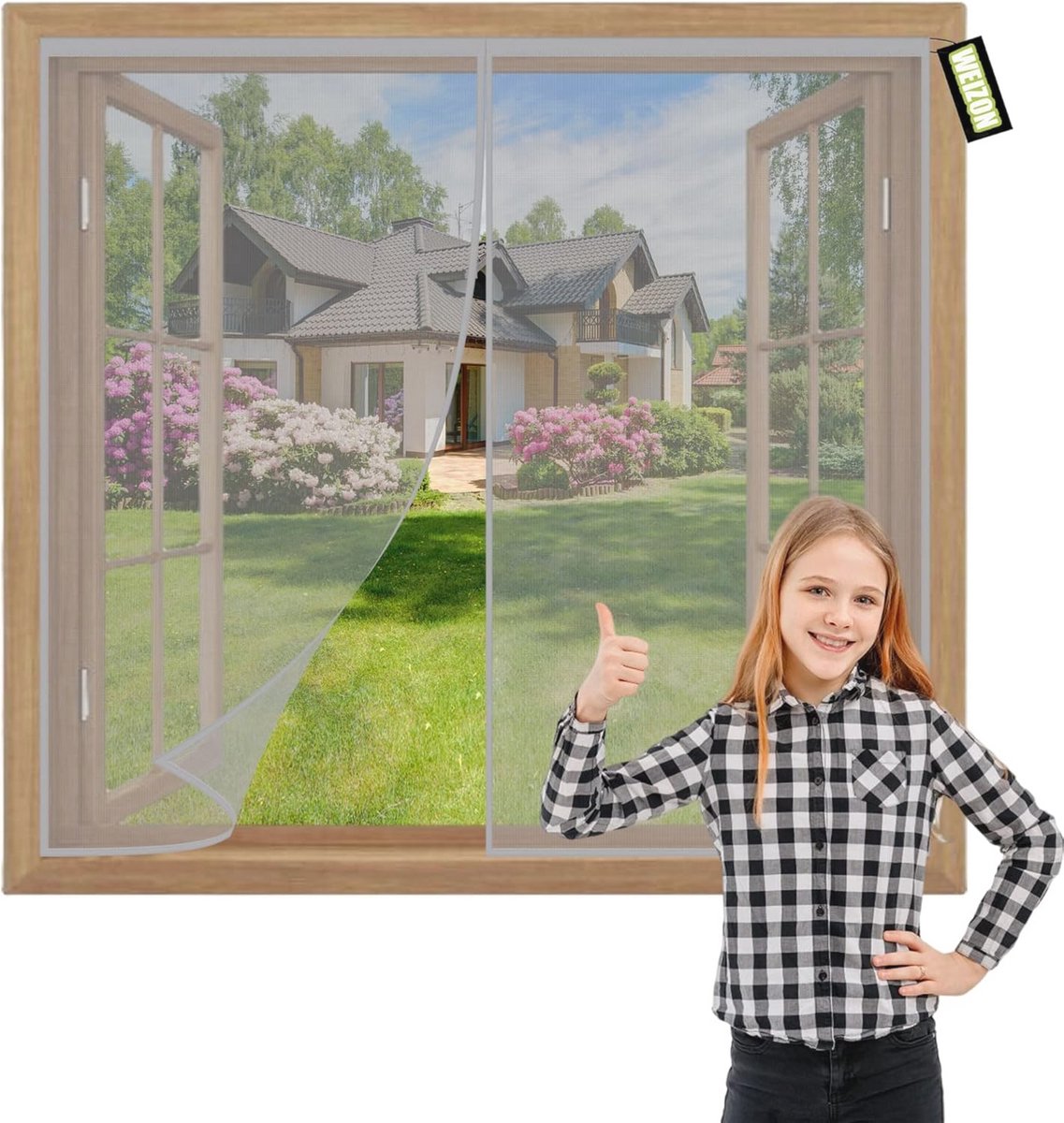 Magnetisch Vliegenhor voor Raam 85x80cm - Eenvoudig te Installeren en Gepland