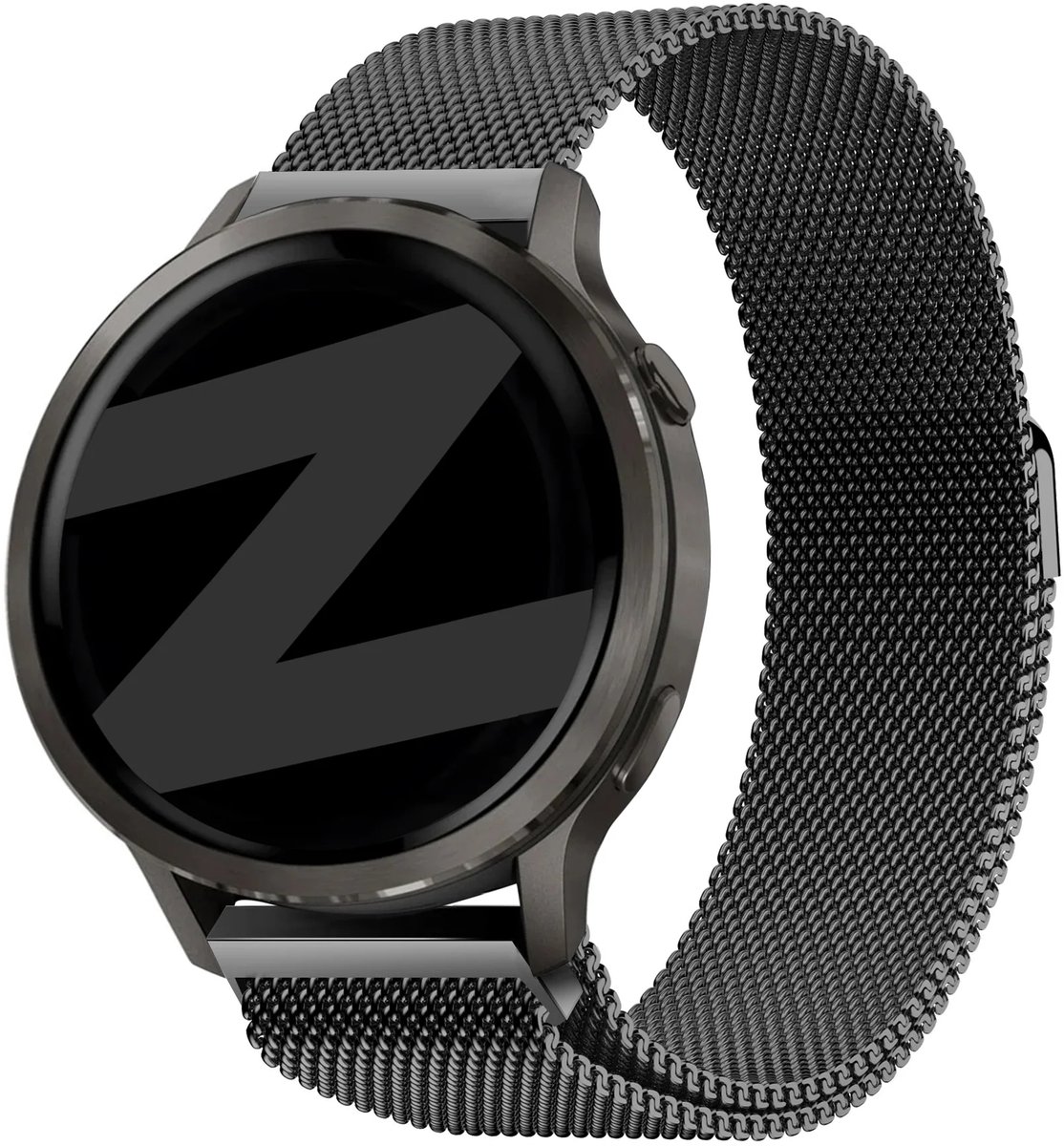 Bandz Milanese loop band (18mm) - Geschikt voor Garmin Vivoactive 4s / Vivomove 3s / Venu 2s / Venu 3s / Forerunner 255s / Forerunner 265s / Venu 4 - 41mm - Zwart