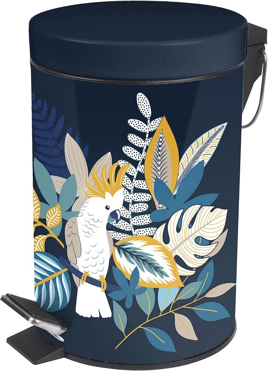 Vuilnisemmer met Pedaal - Metaal, Meerkleurig, 3 Liter