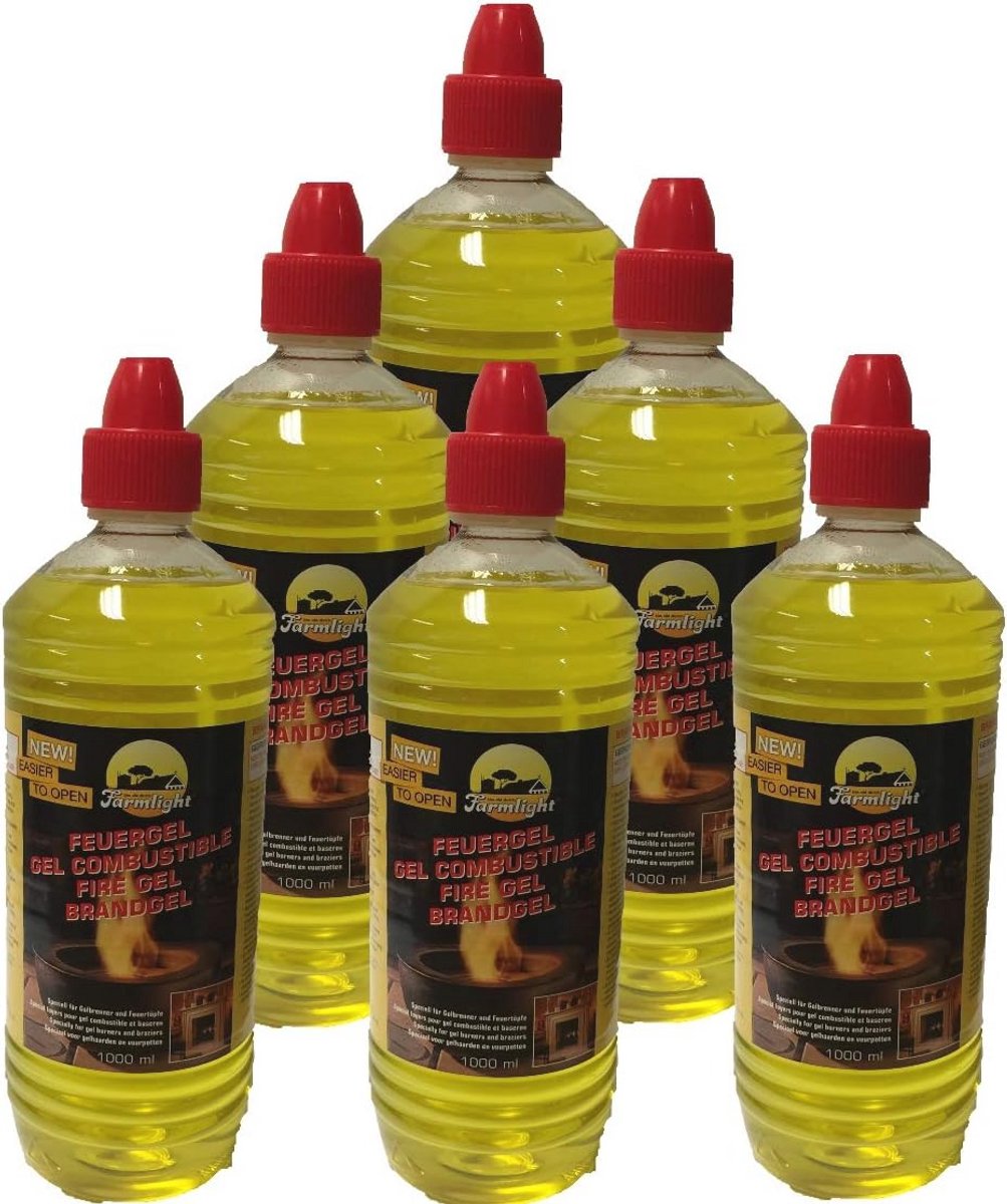 Brandgel voor Gel- en Ethanolhaarden - 6 x 1 Liter