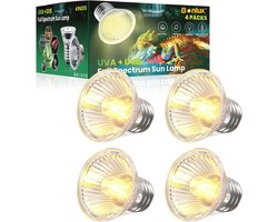 Dimbare E27 Reptielenverwarmingslamp 50W UVA+UVB Volledig Spectrum Lamp voor Hagedissen, Schildpadden, Slangen en Aquariums