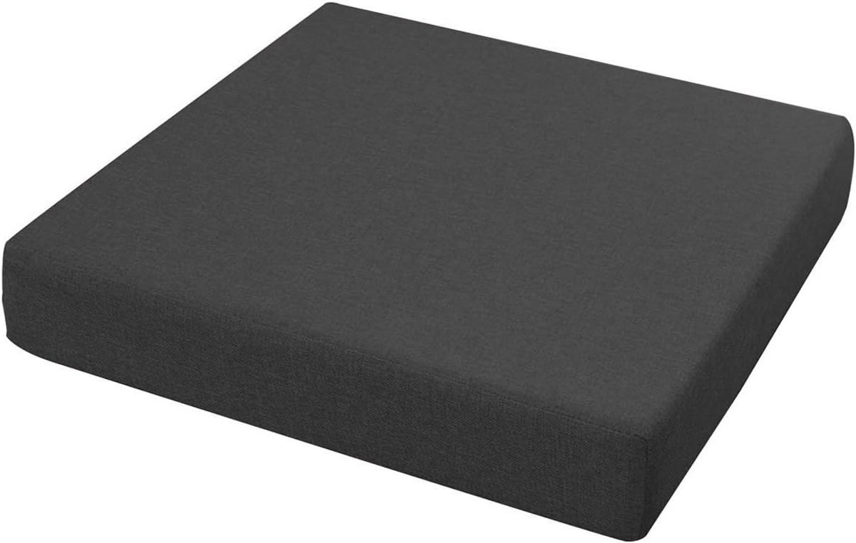Comfortabel vierkant stoelkussen voor binnen en buiten - Antislip, Dikke Zitkussens (40 x 40 x 5 cm, Zwart)