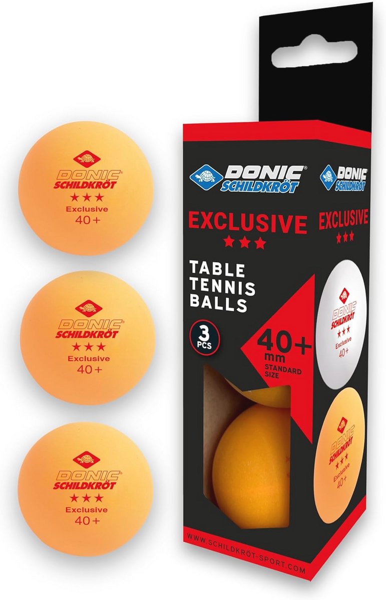 3-sterren tafeltennisballen - 3-delige box, oranje