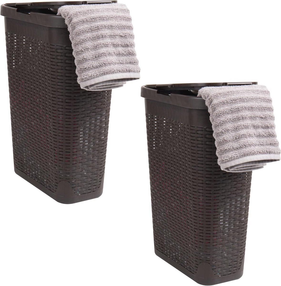 Slanke wasmand set van 2 - 40 liter capaciteit