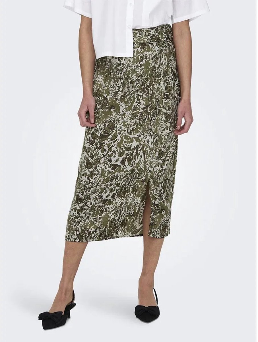 Only Willow Midi Rok Groen XS Vrouw