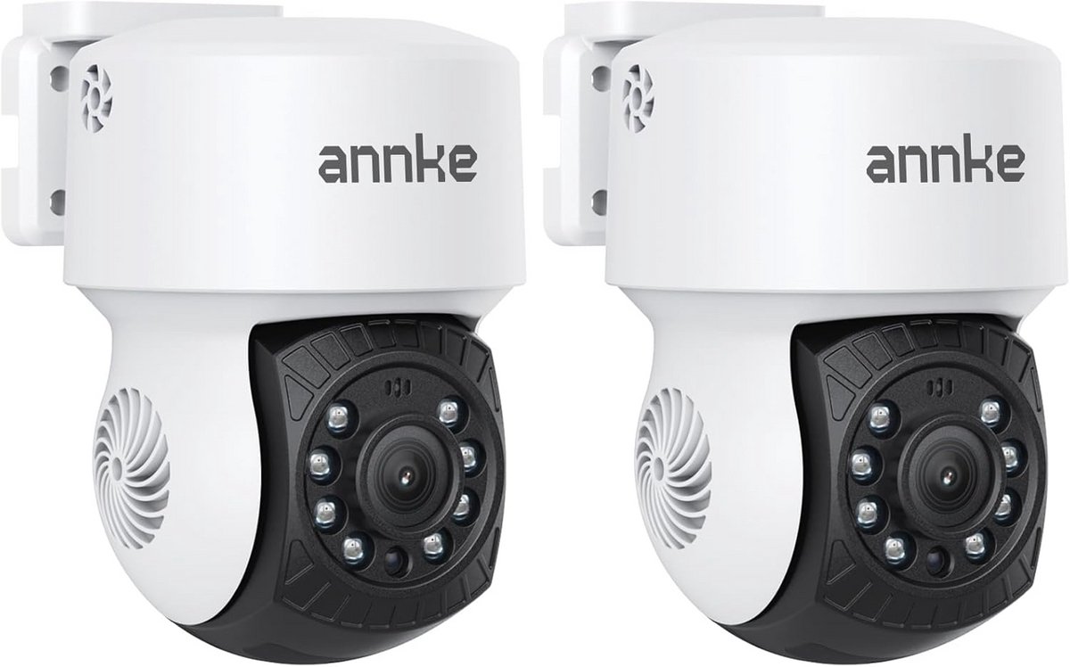 2-Delige 1080P Full HD Dome Camera Set voor Buiten - Draadloos met Nachtzicht en Pan-Tilt