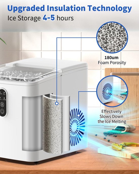 Draagbare IJsblokjesmachine - Produceert Snel IJs in 2 Formaten - Zelfreinigend en Stil — afbeelding 2