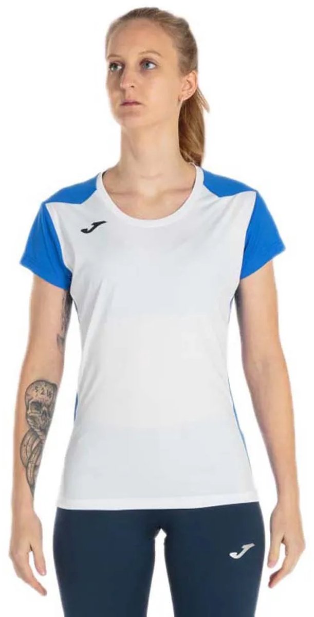 Joma Record Ii T-shirt Met Korte Mouwen Wit,Blauw M Vrouw