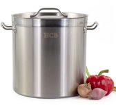 HCB® - Professionele Kookpan - 17 liter - Inductie - Gas - Electrisch - Grote RVS / INOX pan - Soeppan - Horeca pannen - Kookpot - Ø28.5 cm x H29 cm - 3.6 kg - 7293