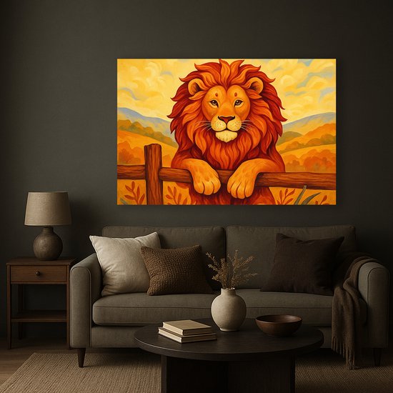 Leeuw wanddecoratie – acrylglas – acrylaat – 75x50 cm