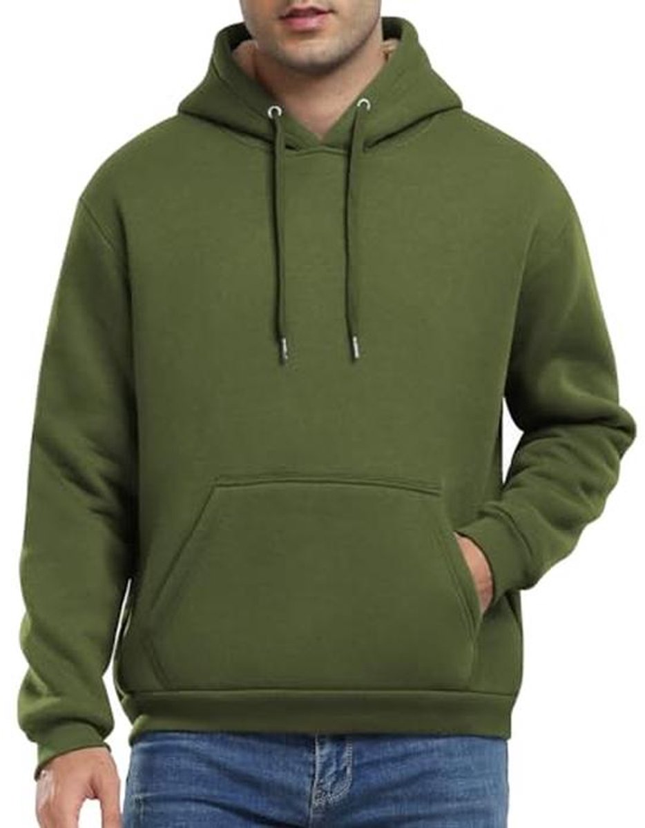 Casual fleece hoodie voor heren - Warme, losse trui met capuchon en zakken