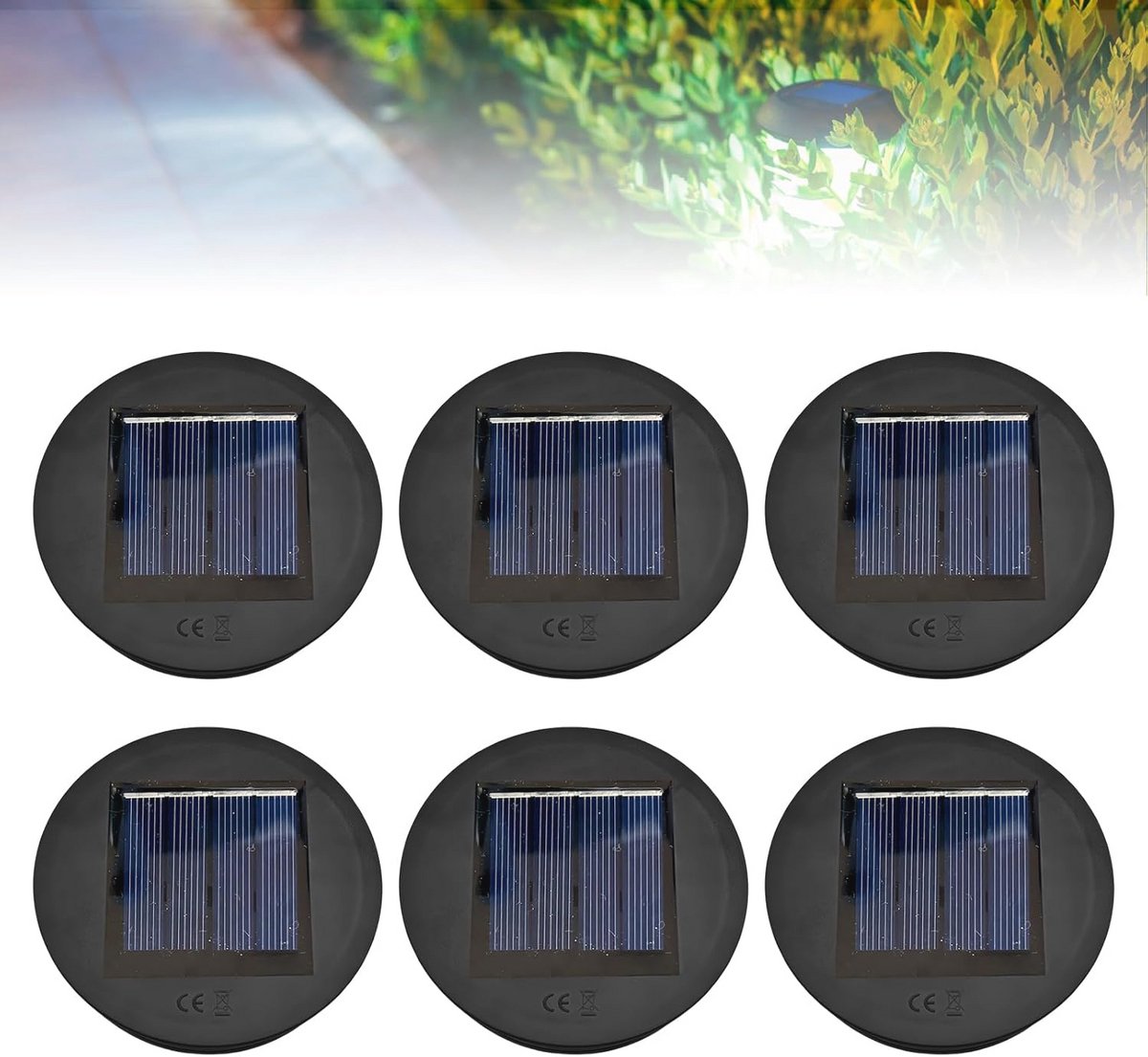 Zonnelampen Voor Buiten - 6 Stuks Waterdichte LED Vervangingslampen 8 cm