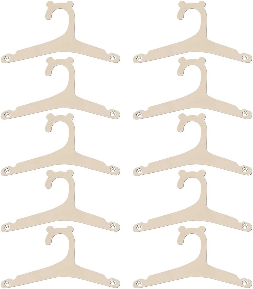 10 stuks Houten Kinderkledinghangers Antislip voor Baby- en Kindermode