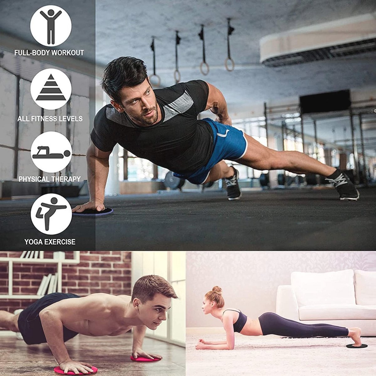 Fitness Sliders Full-Body Training Geschikt voor Tapijt en - afbeelding 3