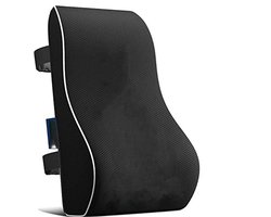 Memory Foam Rugsteun Kussen Comfort Plus - Lendensteun voor Auto, Thuis en Kantoor - Ergonomisch - Zwart