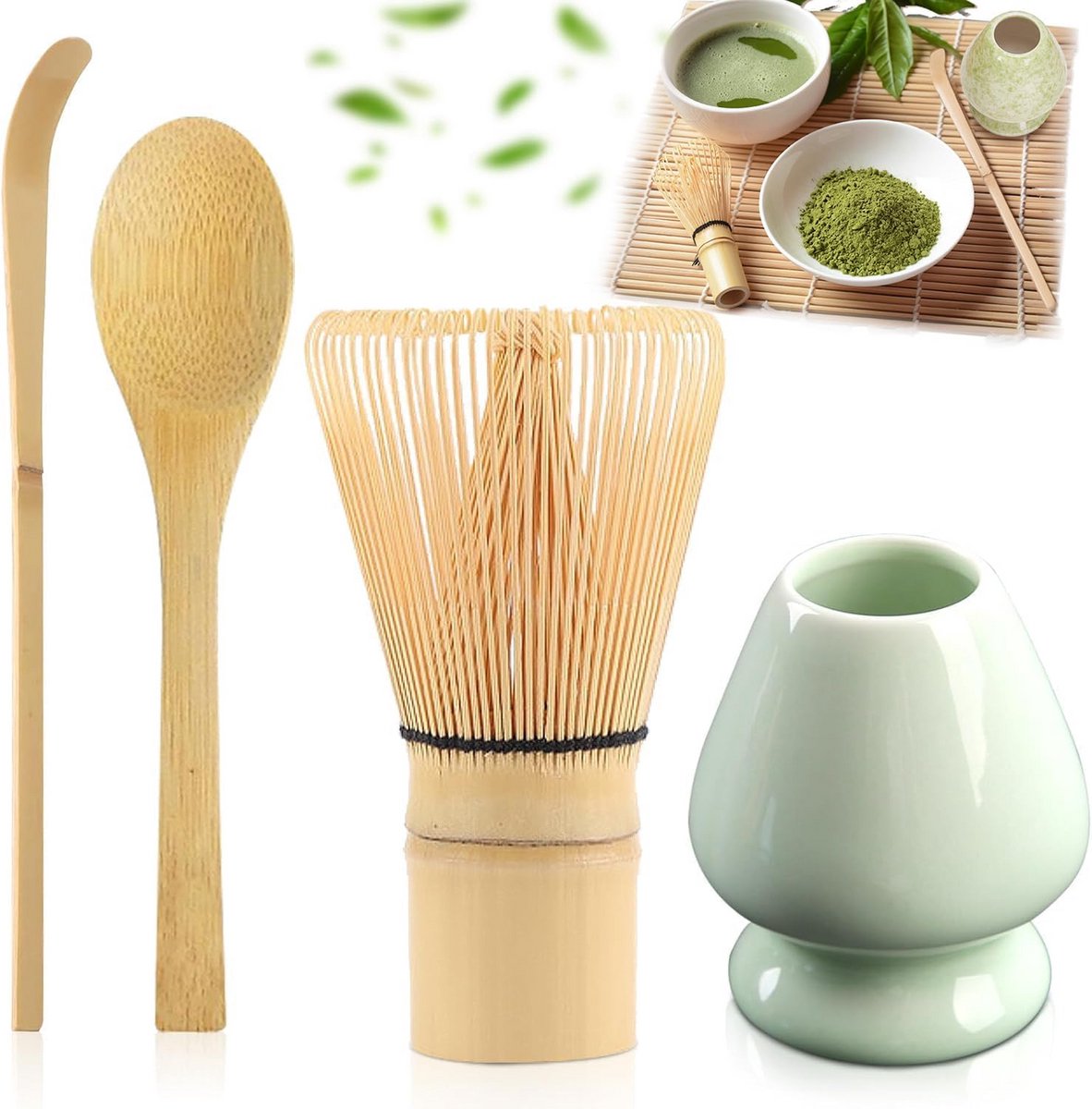 Complete Matcha Thee Set met Bamboe Garde en Lepel voor Traditionele Ceremonie