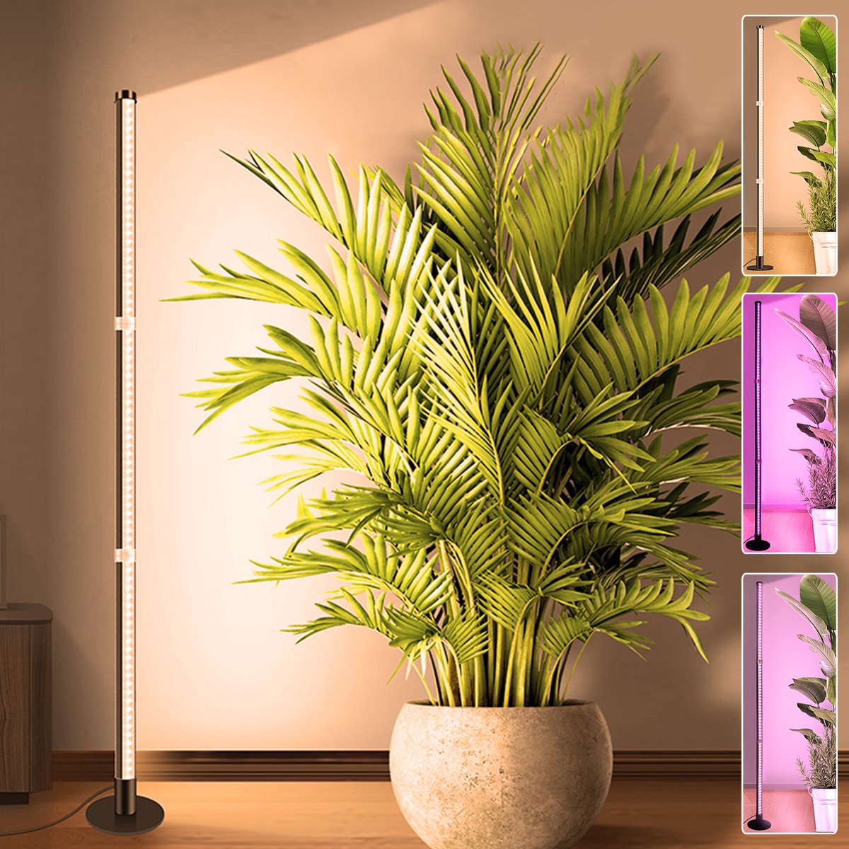 MUPOO Groeilamp Planten – Kweeklamp LED Full Spectrum – Vloerstaande Binnenplanten Lamp 122cm, 20.4W, 216 LED – Met Timer – Voor Hoge Binnenplanten, Zaailingen & Groenten