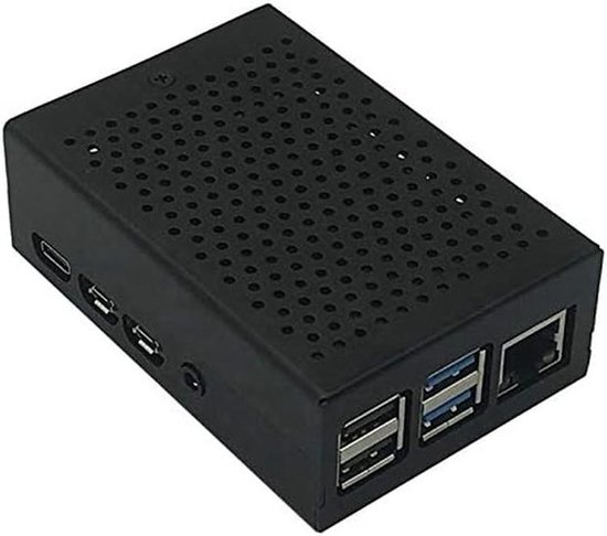 Aluminium Behuizing voor Raspberry Pi 4 met Ventilator en Koellichamen