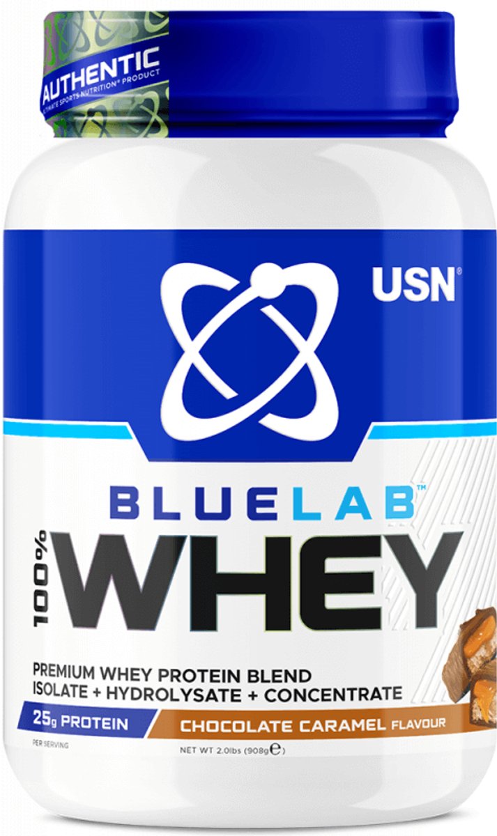 USN Blue Lab Whey (908g) Chocolate Caramel - Eiwitten - Wei-eiwit Mix