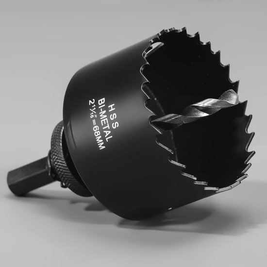 8% kobalt gatzaag 68 mm, bimetalen blikboor met centreerboor en 6-kantige opname, gatcirkelzaag, ideaal voor holle wanddozen, stopcontacten en gipsplaten, roestvrij staal, metaal, hout, gipsplaat