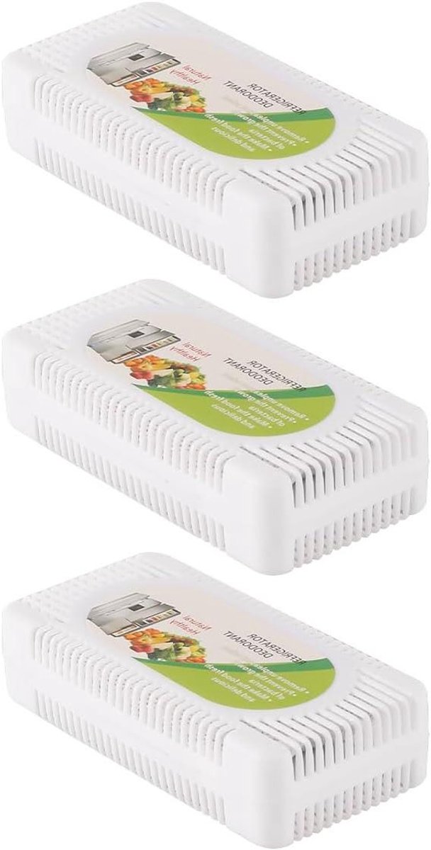Allecta - Set van 3 koelkastdeodorants voor frisse opslag - geurverwijderaar voor koelkast, vriezer, koelbox - effectieve geurabsorbeerder