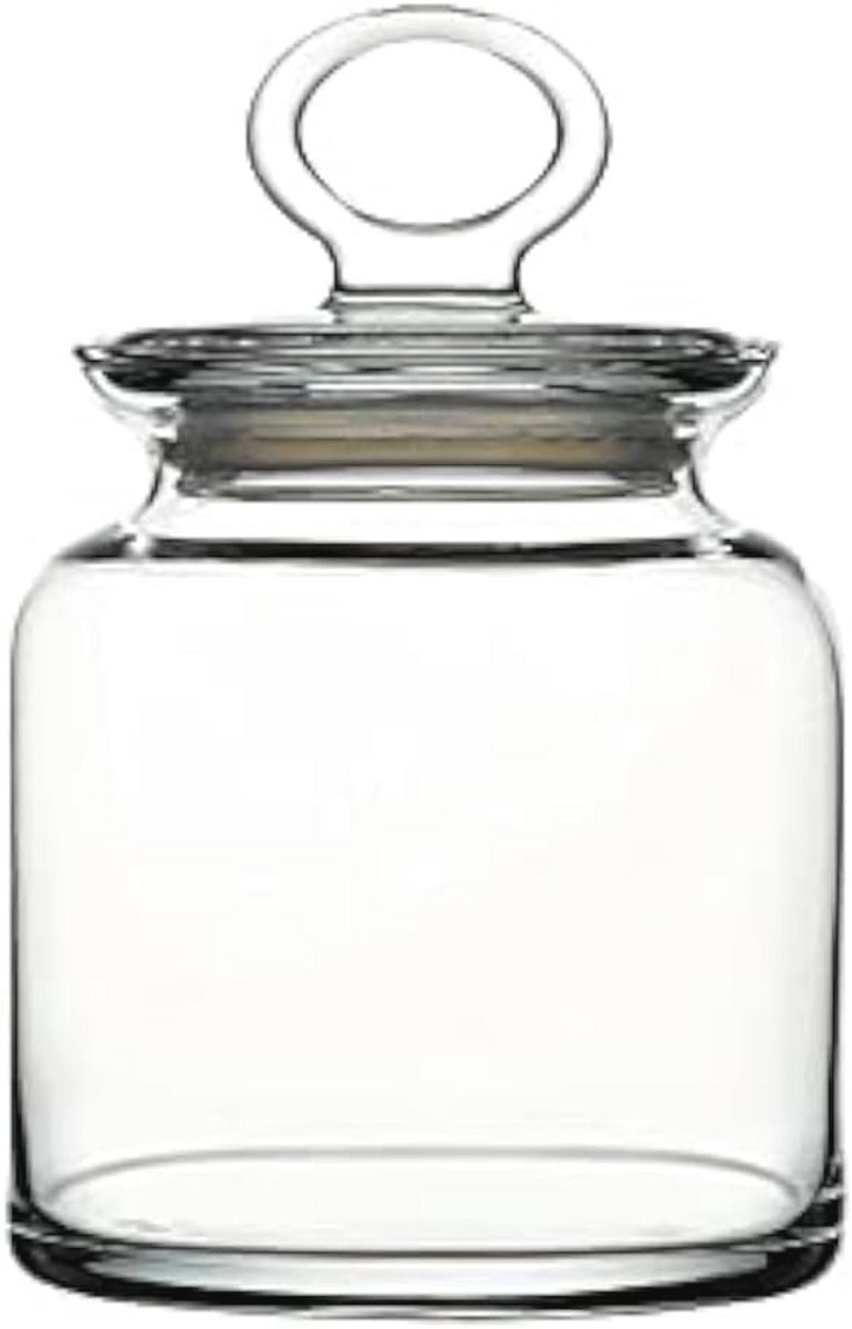 Voorraadpot met deksel - 1000 ml transparant glas