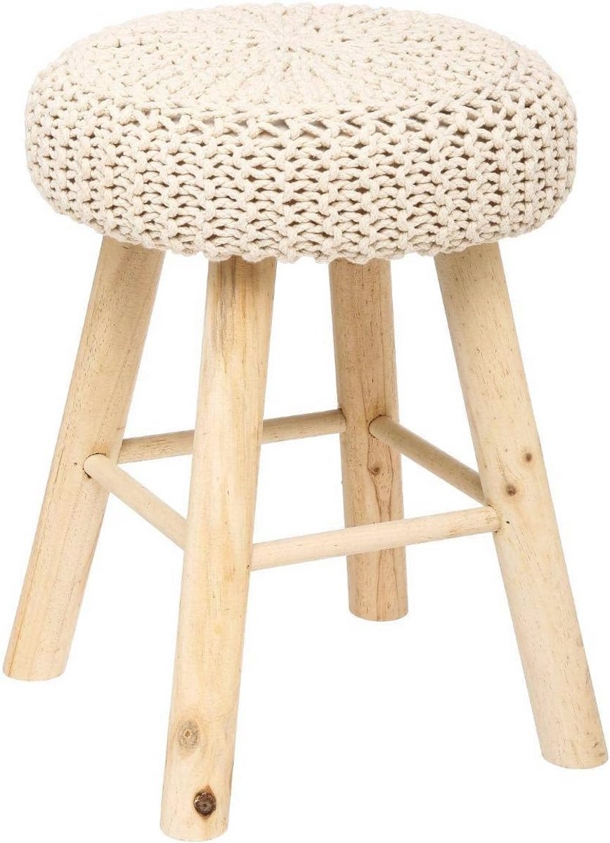 Beige Suette Kruk voor Modern Interieur