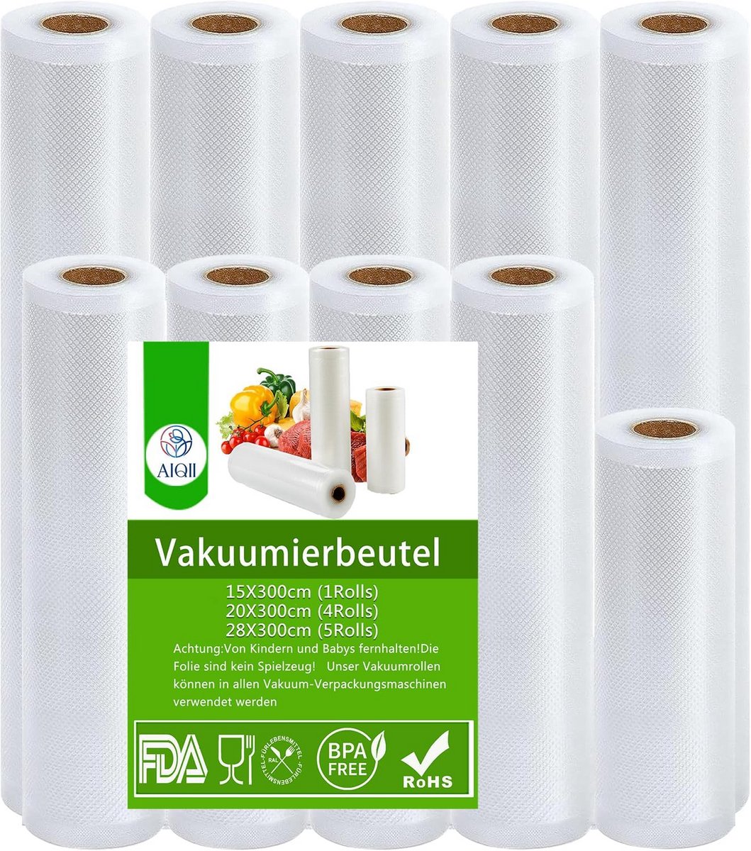 13 Delige Set Vacuümrollen - Diverse Maten - Vacuümfolie voor Voedsel Conerveren