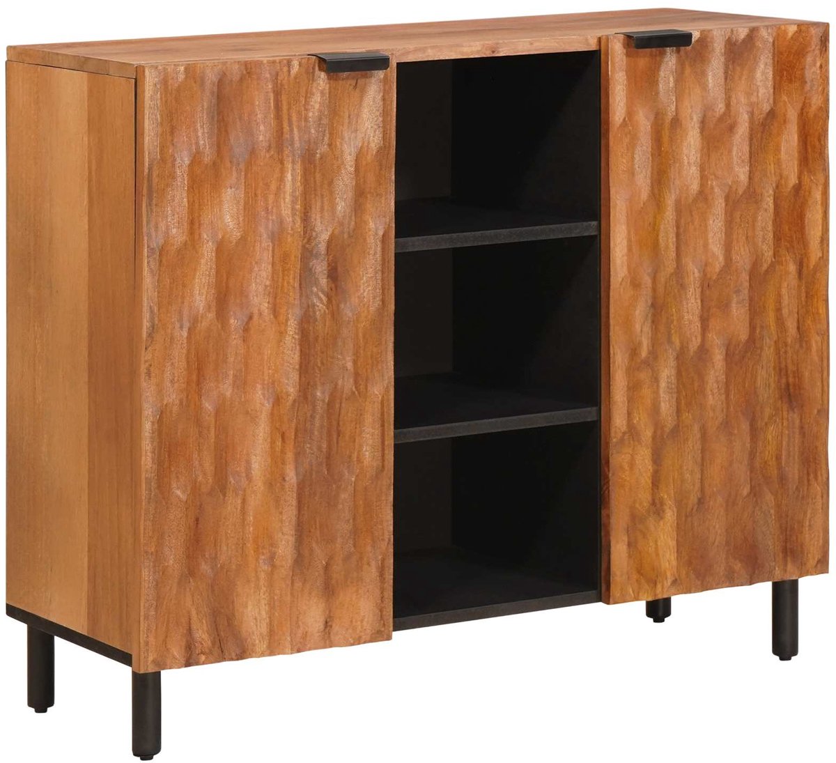 vidaXL - Dressoir - met - plank - Acacia - Bruine - Afwerking - 90 - x - 33 - x - 75 - cm