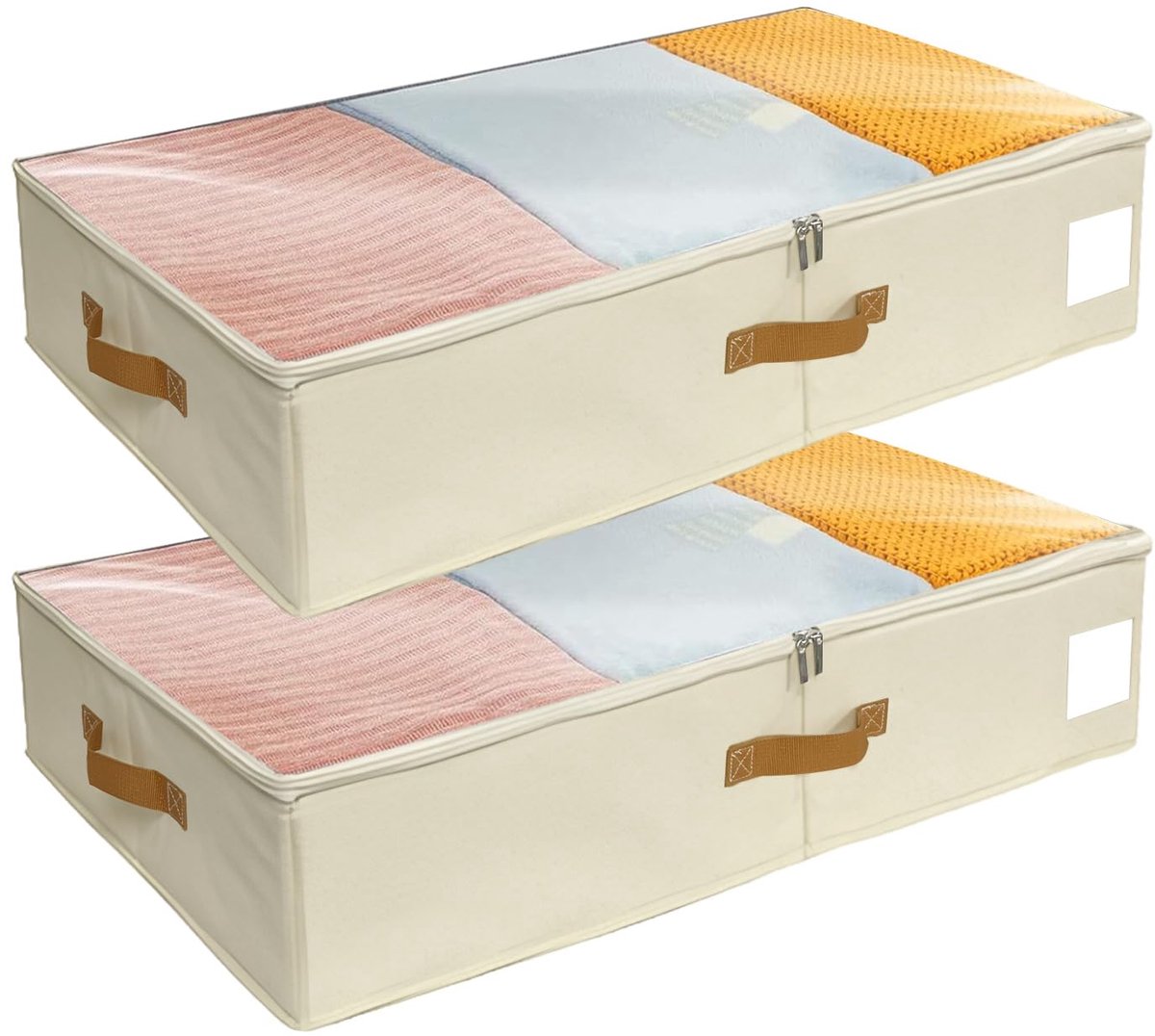 Unyqoos® Ruime onderbed opbergdozen met transparant venster voor kleding en dekens