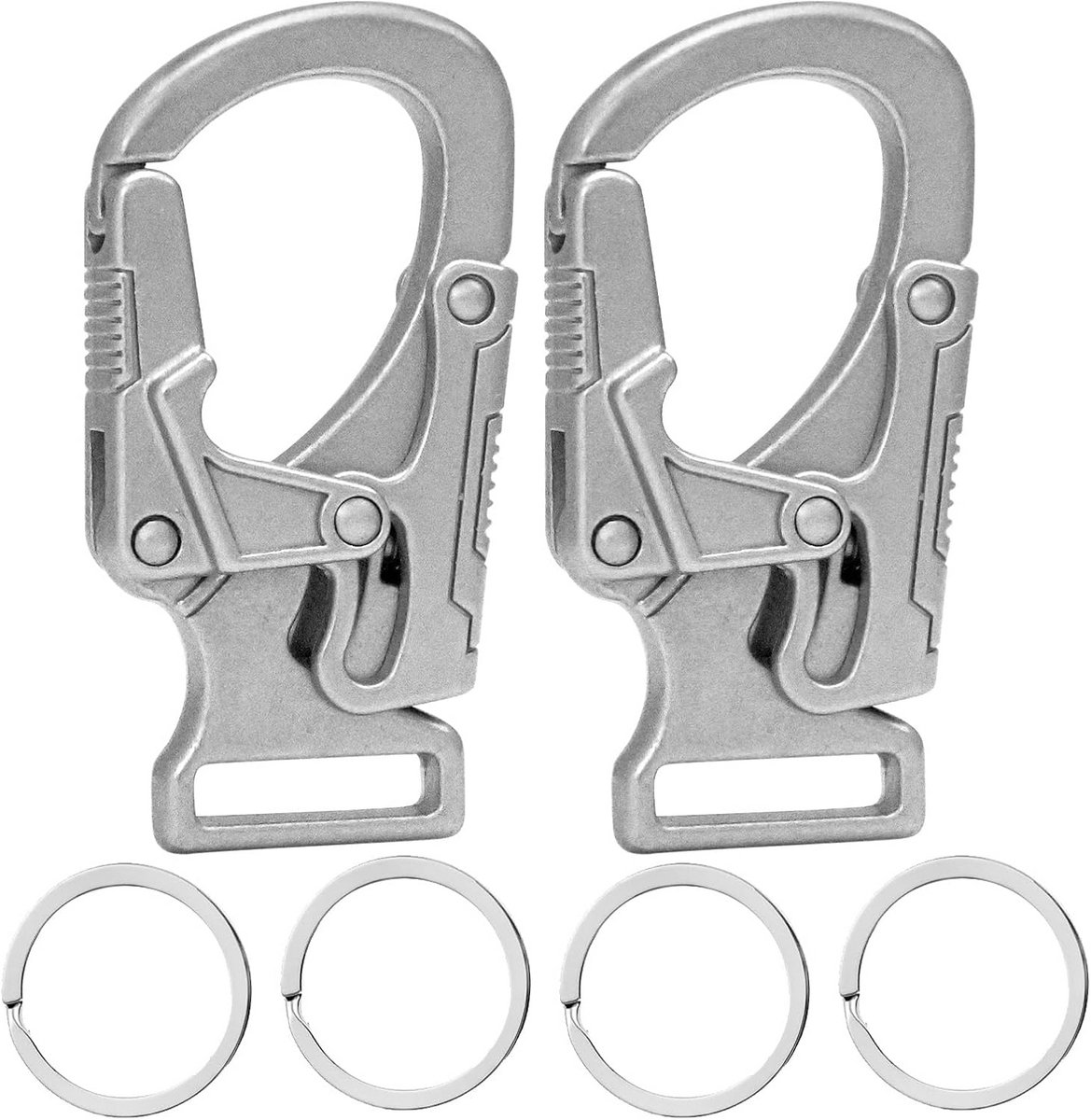 Robuuste Karabijnhaak Set (5 cm) - Sterke Sleutelclip voor Sleutelbos, Buitenactiviteiten en Meer